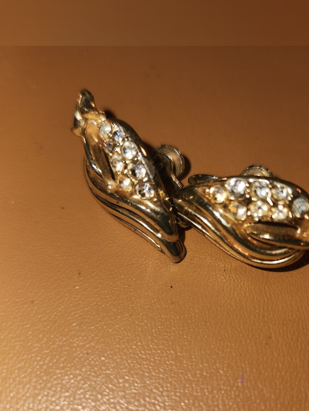 Gold-Tone Crystal Leaf Link Bracelet - Women Jewelry